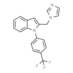 ChemSpider 2D Image | 2-(1H-Imidazol-1-ylmethyl)-1-[4-(trifluoromethyl)phenyl]-1H-indole | C19H14F3N3