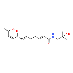 ChemSpider 2D Image | (2E,6E)-N-(2-Hydroxy-2-methylpropyl)-7-[(3R,6S)-6-methyl-3,6-dihydro-1,2-dioxin-3-yl]-2,6-heptadienamide | C16H25NO4