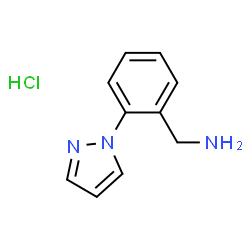 ChemSpider 2D Image | 1-[2-(PYRAZOL-1-YL)PHENYL]METHANAMINE HYDROCHLORIDE | C10H12ClN3