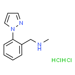 ChemSpider 2D Image | METHYL({[2-(PYRAZOL-1-YL)PHENYL]METHYL})AMINE DIHYDROCHLORIDE | C11H15Cl2N3