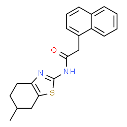 ChemSpider 2D Image | N-(6-Methyl-4,5,6,7-tetrahydro-1,3-benzothiazol-2-yl)-2-(1-naphthyl)acetamide | C20H20N2OS
