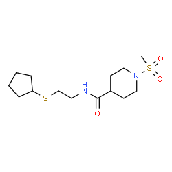 ChemSpider 2D Image | N-[2-(Cyclopentylsulfanyl)ethyl]-1-(methylsulfonyl)-4-piperidinecarboxamide | C14H26N2O3S2