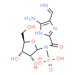 ChemSpider 2D Image | N-{[4-Amino-5-(iminomethyl)-1H-imidazol-2-yl]carbonyl}-N-phosphono-D-ribofuranosylamine | C10H16N5O8P