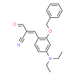 ChemSpider 2D Image | (2E)-3-[2-(Benzyloxy)-4-(diethylamino)phenyl]-2-formylacrylonitrile | C21H22N2O2