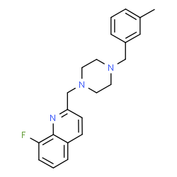 ChemSpider 2D Image | 8-Fluoro-2-{[4-(3-methylbenzyl)-1-piperazinyl]methyl}quinoline | C22H24FN3