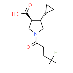 ChemSpider 2D Image | (3S,4S)-4-Cyclopropyl-1-(4,4,4-trifluorobutanoyl)-3-pyrrolidinecarboxylic acid | C12H16F3NO3