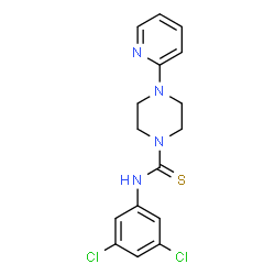 ChemSpider 2D Image | N-(3,5-Dichlorophenyl)-4-(2-pyridinyl)-1-piperazinecarbothioamide | C16H16Cl2N4S