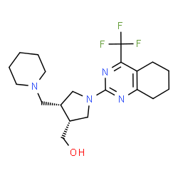 ChemSpider 2D Image | {(3R,4R)-4-(1-Piperidinylmethyl)-1-[4-(trifluoromethyl)-5,6,7,8-tetrahydro-2-quinazolinyl]-3-pyrrolidinyl}methanol | C20H29F3N4O