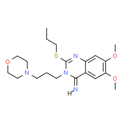 ChemSpider 2D Image | (4Z)-6,7-Dimethoxy-3-[3-(4-morpholinyl)propyl]-2-(propylsulfanyl)-4(3H)-quinazolinimine | C20H30N4O3S