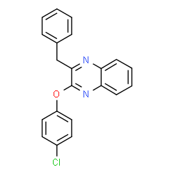 ChemSpider 2D Image | 2-Benzyl-3-(4-chlorophenoxy)quinoxaline | C21H15ClN2O