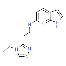 ChemSpider 2D Image | N-[2-(4-Ethyl-4H-1,2,4-triazol-3-yl)ethyl]-1H-pyrrolo[2,3-b]pyridin-6-amine | C13H16N6