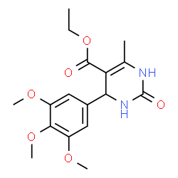 ChemSpider 2D Image | Ethyl 6-methyl-2-oxo-4-(3,4,5-trimethoxyphenyl)-1,2,3,4-tetrahydro-5-pyrimidinecarboxylate | C17H22N2O6