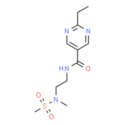 ChemSpider 2D Image | 2-Ethyl-N-{2-[methyl(methylsulfonyl)amino]ethyl}-5-pyrimidinecarboxamide | C11H18N4O3S