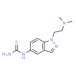ChemSpider 2D Image | 1-{1-[2-(Dimethylamino)ethyl]-1H-indazol-5-yl}thiourea | C12H17N5S
