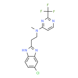ChemSpider 2D Image | N-[2-(5-Chloro-1H-benzimidazol-2-yl)ethyl]-N-methyl-2-(trifluoromethyl)-4-pyrimidinamine | C15H13ClF3N5