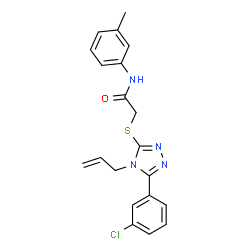 ChemSpider 2D Image | 2-{[4-Allyl-5-(3-chlorophenyl)-4H-1,2,4-triazol-3-yl]sulfanyl}-N-(3-methylphenyl)acetamide | C20H19ClN4OS