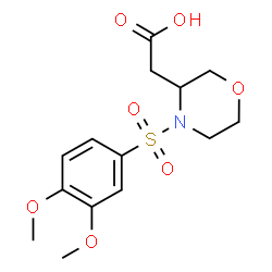 ChemSpider 2D Image | {4-[(3,4-Dimethoxyphenyl)sulfonyl]-3-morpholinyl}acetic acid | C14H19NO7S