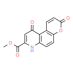 ChemSpider 2D Image | Methyl 3,10-dioxo-7,10-dihydro-3H-pyrano(3,2-f)quinoline-8-carboxylate | C14H9NO5