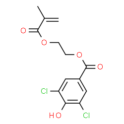 ChemSpider 2D Image | 2-(Methacryloyloxy)ethyl 3,5-dichloro-4-hydroxybenzoate | C13H12Cl2O5