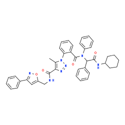 ChemSpider 2D Image | 1-(2-{[2-(Cyclohexylamino)-2-oxo-1-phenylethyl](phenyl)carbamoyl}phenyl)-5-methyl-N-[(3-phenyl-1,2-oxazol-5-yl)methyl]-1H-1,2,3-triazole-4-carboxamide | C41H39N7O4