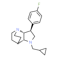 ChemSpider 2D Image | (2R,3S,6R)-5-(Cyclopropylmethyl)-3-(4-fluorophenyl)-1,5-diazatricyclo[5.2.2.0~2,6~]undecane | C19H25FN2