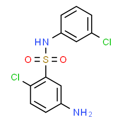 ChemSpider 2D Image | 5-Amino-2-chloro-N-(3-chlorophenyl)benzenesulfonamide | C12H10Cl2N2O2S