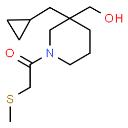 ChemSpider 2D Image | 1-[3-(Cyclopropylmethyl)-3-(hydroxymethyl)-1-piperidinyl]-2-(methylsulfanyl)ethanone | C13H23NO2S