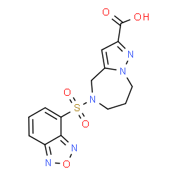 ChemSpider 2D Image | 5-(2,1,3-Benzoxadiazol-4-ylsulfonyl)-5,6,7,8-tetrahydro-4H-pyrazolo[1,5-a][1,4]diazepine-2-carboxylic acid | C14H13N5O5S