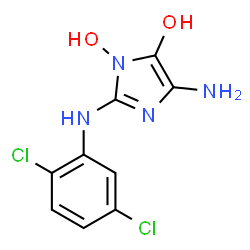 ChemSpider 2D Image | 4-Amino-2-[(2,5-dichlorophenyl)amino]-1H-imidazole-1,5-diol | C9H8Cl2N4O2