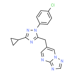 ChemSpider 2D Image | 6-{[1-(4-Chlorophenyl)-3-cyclopropyl-1H-1,2,4-triazol-5-yl]methyl}[1,2,4]triazolo[1,5-a]pyrimidine | C17H14ClN7