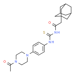 ChemSpider 2D Image | N-{[4-(4-Acetyl-1-piperazinyl)phenyl]carbamothioyl}-2-(adamantan-1-yl)acetamide | C25H34N4O2S