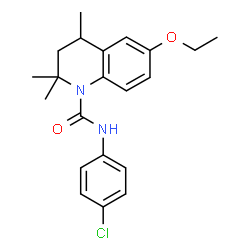 ChemSpider 2D Image | N-(4-chlorophenyl)-6-ethoxy-2,2,4-trimethyl-3,4-dihydroquinoline-1-carboxamide | C21H25ClN2O2