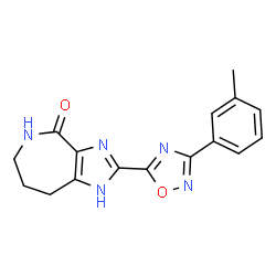 ChemSpider 2D Image | 2-[3-(3-Methylphenyl)-1,2,4-oxadiazol-5-yl]-5,6,7,8-tetrahydroimidazo[4,5-c]azepin-4(1H)-one | C16H15N5O2