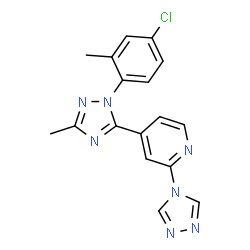ChemSpider 2D Image | 4-[1-(4-Chloro-2-methylphenyl)-3-methyl-1H-1,2,4-triazol-5-yl]-2-(4H-1,2,4-triazol-4-yl)pyridine | C17H14ClN7