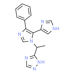 ChemSpider 2D Image | 5-Phenyl-3-[1-(1H-1,2,4-triazol-3-yl)ethyl]-3H,3'H-4,4'-biimidazole | C16H15N7