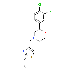 ChemSpider 2D Image | 4-{[2-(3,4-Dichlorophenyl)-4-morpholinyl]methyl}-N-methyl-1,3-thiazol-2-amine | C15H17Cl2N3OS