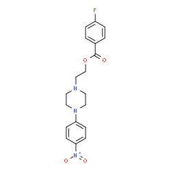 ChemSpider 2D Image | 2-[4-(4-Nitrophenyl)-1-piperazinyl]ethyl 4-fluorobenzoate | C19H20FN3O4