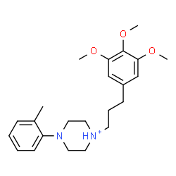 ChemSpider 2D Image | 4-(2-Methylphenyl)-1-[3-(3,4,5-trimethoxyphenyl)propyl]piperazin-1-ium | C23H33N2O3