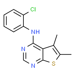 ChemSpider 2D Image | N-(2-Chlorophenyl)-5,6-dimethylthieno[2,3-d]pyrimidin-4-amine | C14H12ClN3S