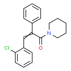 ChemSpider 2D Image | 3-(2-Chlorophenyl)-2-phenyl-1-(1-piperidinyl)-2-propen-1-one | C20H20ClNO