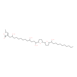 ChemSpider 2D Image | 5-Methyl-3-{2,10,13-trihydroxy-13-[5'-(1-hydroxyundecyl)octahydro-2,2'-bifuran-5-yl]tridecyl}-2(5H)-furanone | C37H66O8