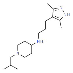 ChemSpider 2D Image | N-[3-(3,5-Dimethyl-1H-pyrazol-4-yl)propyl]-1-isobutyl-4-piperidinamine | C17H32N4