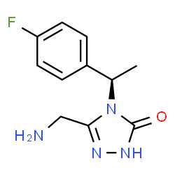 ChemSpider 2D Image | 5-(Aminomethyl)-4-[(1R)-1-(4-fluorophenyl)ethyl]-2,4-dihydro-3H-1,2,4-triazol-3-one | C11H13FN4O