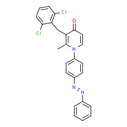 ChemSpider 2D Image | 3-(2,6-Dichlorobenzyl)-2-methyl-1-{4-[(E)-phenyldiazenyl]phenyl}-4(1H)-pyridinone | C25H19Cl2N3O