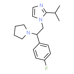 ChemSpider 2D Image | 1-[2-(4-Fluorophenyl)-2-(1-pyrrolidinyl)ethyl]-2-isopropyl-1H-imidazole | C18H24FN3