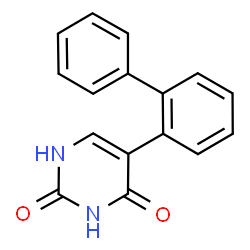 ChemSpider 2D Image | 5-(2-Biphenylyl)-2,4(1H,3H)-pyrimidinedione | C16H12N2O2