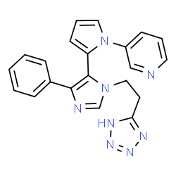 ChemSpider 2D Image | 3-(2-{4-Phenyl-1-[2-(1H-tetrazol-5-yl)ethyl]-1H-imidazol-5-yl}-1H-pyrrol-1-yl)pyridine | C21H18N8