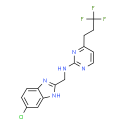 ChemSpider 2D Image | N-[(5-Chloro-1H-benzimidazol-2-yl)methyl]-4-(3,3,3-trifluoropropyl)-2-pyrimidinamine | C15H13ClF3N5