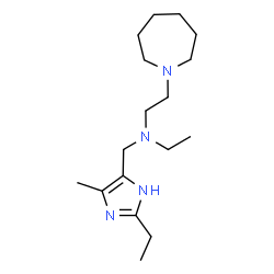 ChemSpider 2D Image | 2-(1-Azepanyl)-N-ethyl-N-[(2-ethyl-4-methyl-1H-imidazol-5-yl)methyl]ethanamine | C17H32N4
