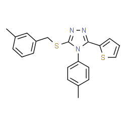 ChemSpider 2D Image | 3-[(3-Methylbenzyl)sulfanyl]-4-(4-methylphenyl)-5-(2-thienyl)-4H-1,2,4-triazole | C21H19N3S2